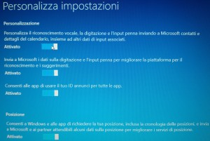 Windows 10: impostazioni 