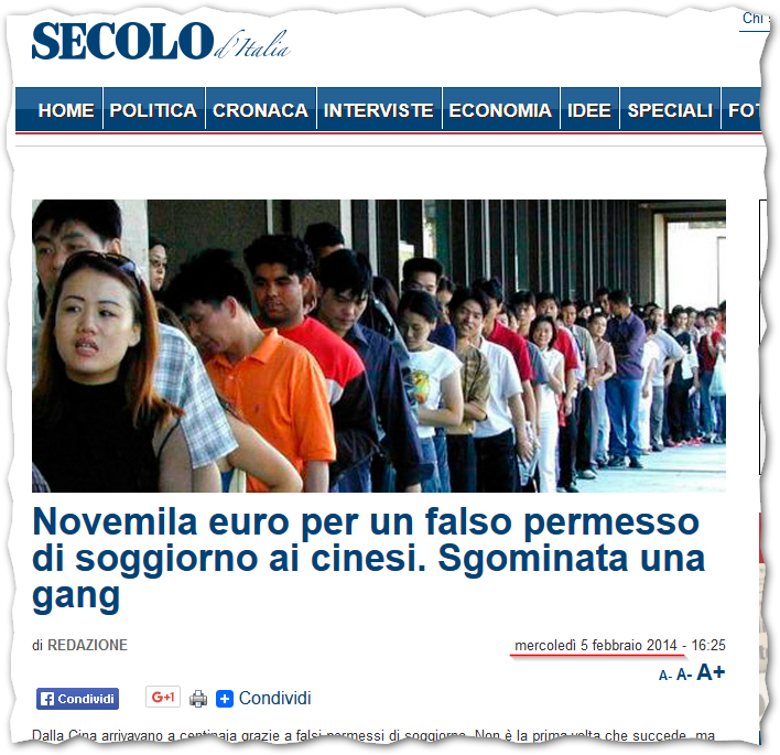 http://www.secoloditalia.it/2014/02/novemila-euro-per-un-falso-permesso-di-soggiorno-ai-cinesi-sgominata-una-gang/